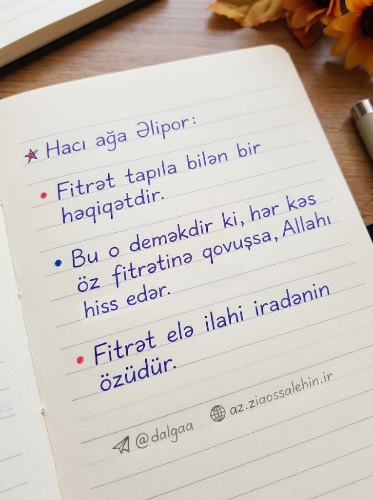 Fitrət və İlahi İradə – Hacı Ağa Əlipur (Xəttatlıq yazılı şəkil)