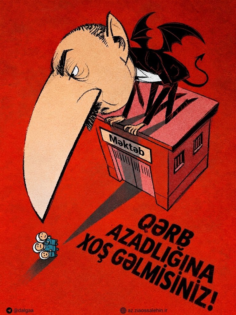 Qərb Azadlığı! - Hicab Qadağasına Dair Siyasi Karikatura