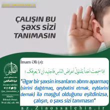Çalışın bu şəxs sizi tanımasın