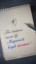 Müqavimət həyat deməkdir - That resistance means life əl yazısı şəkil